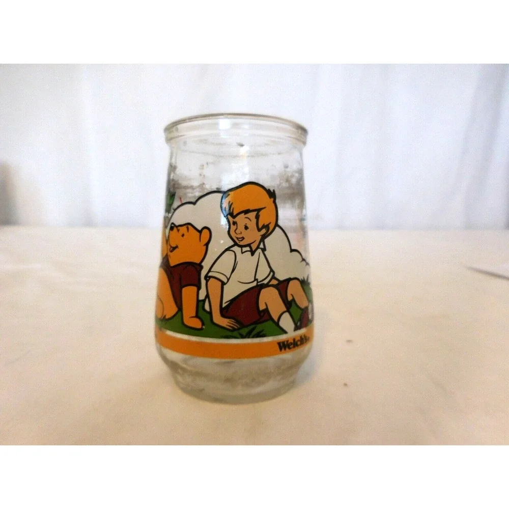 Welch's Disney Winnie The Pooh Jelly Jar Glass Cup Pooh's Grand Adventure
